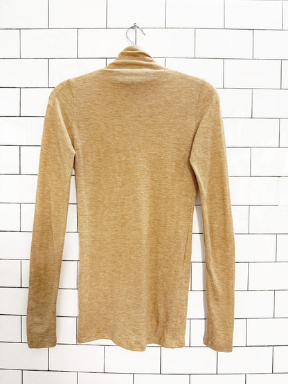 club monaco wool-cashmere turtleneck light knit top
