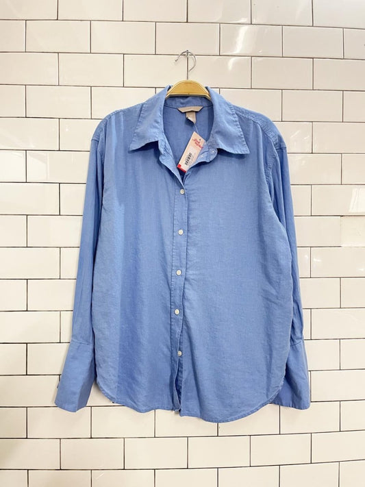 h&m oversized linen blend shirt - good market thrift store