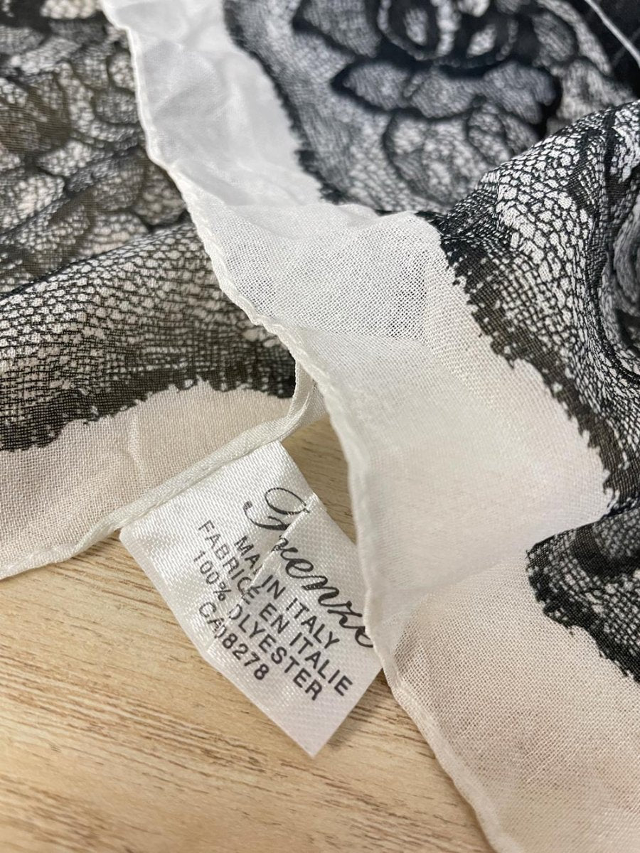 vintage firenze made in italy chiffon rose lace square scarf - good market thrift store