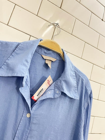 h&m oversized linen blend shirt - good market thrift store