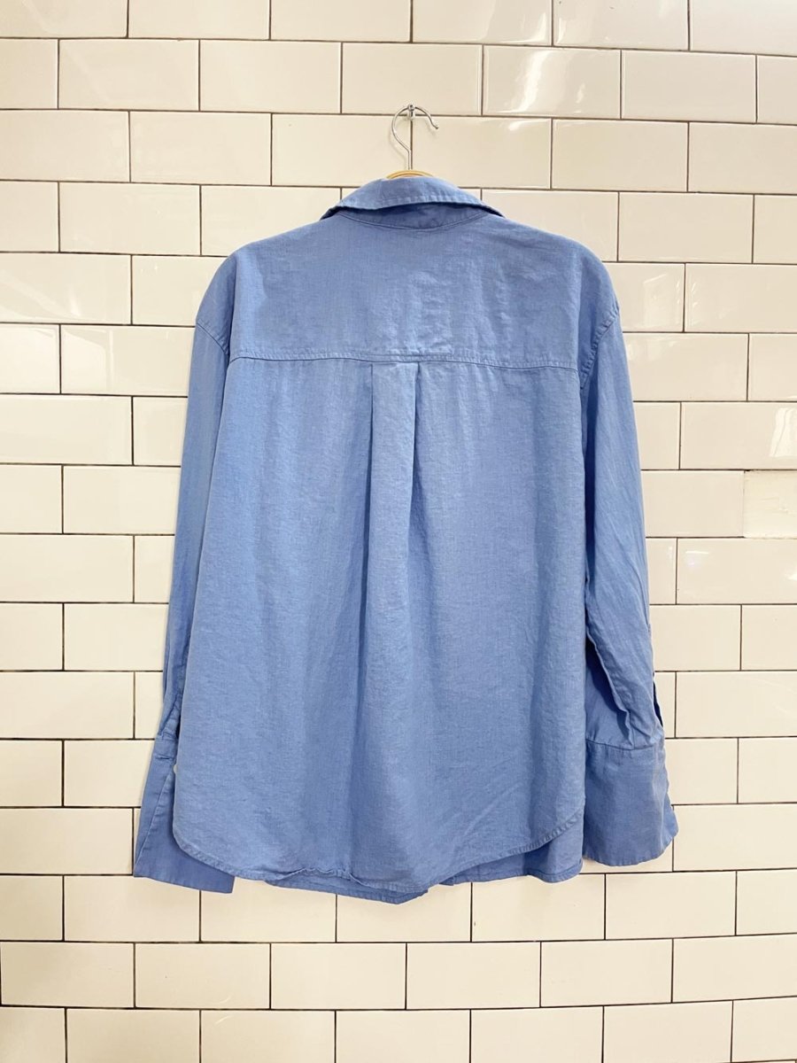 h&m oversized linen blend shirt - good market thrift store