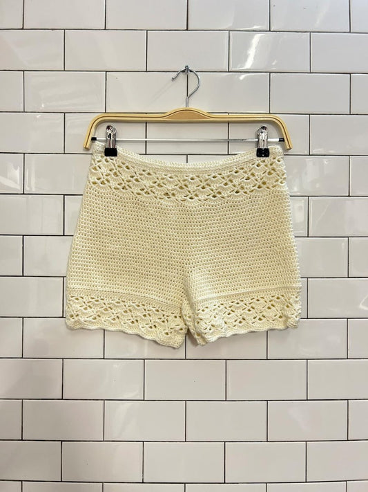 vintage crochet knit beach short - good market thrift store