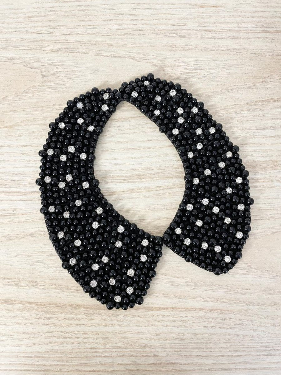black beaded collar necklace - good market thrift store