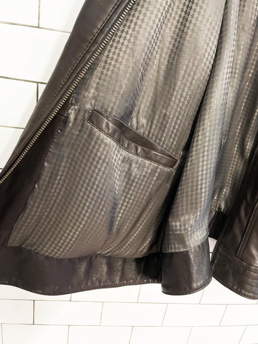 cutter & buck butter leather zip bomber jacket - good market thrift store