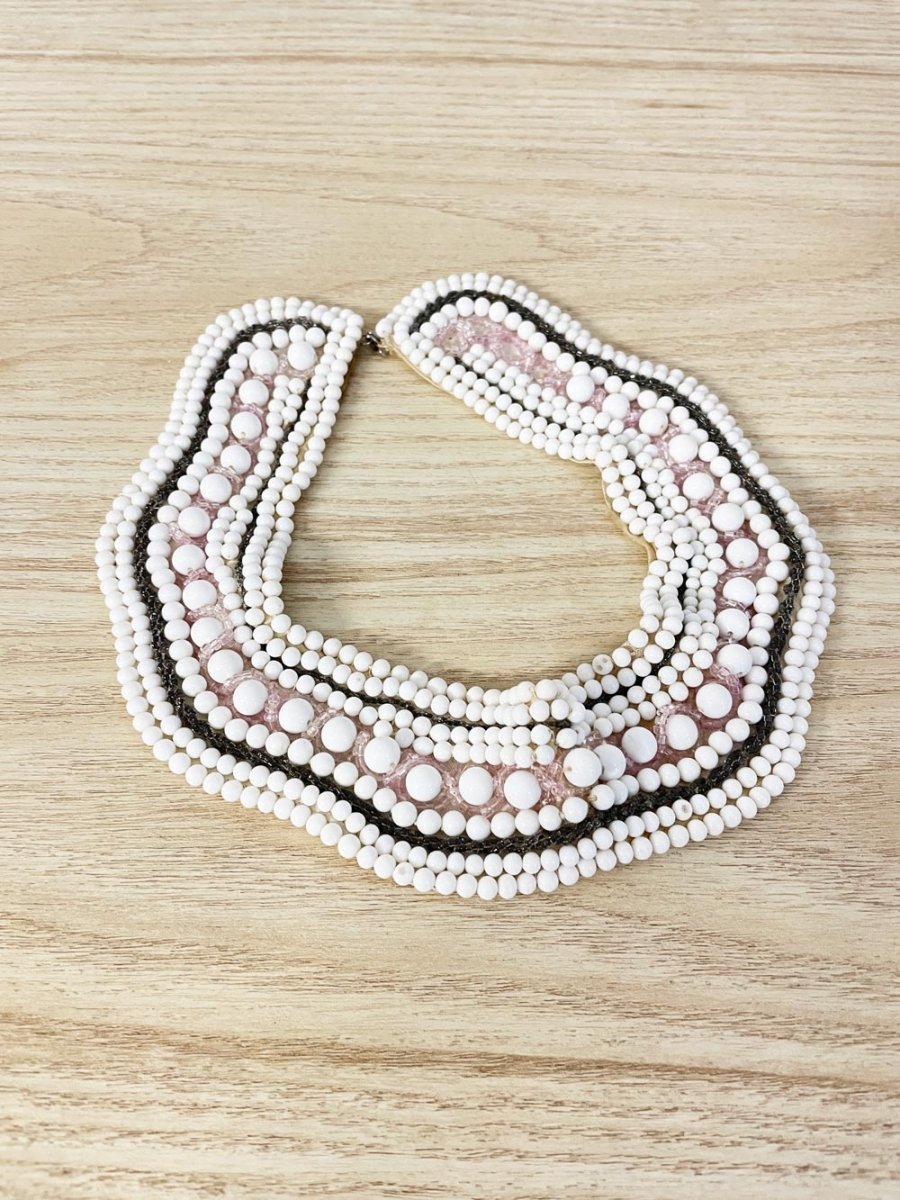 vintage beaded collar necklace - good market thrift store