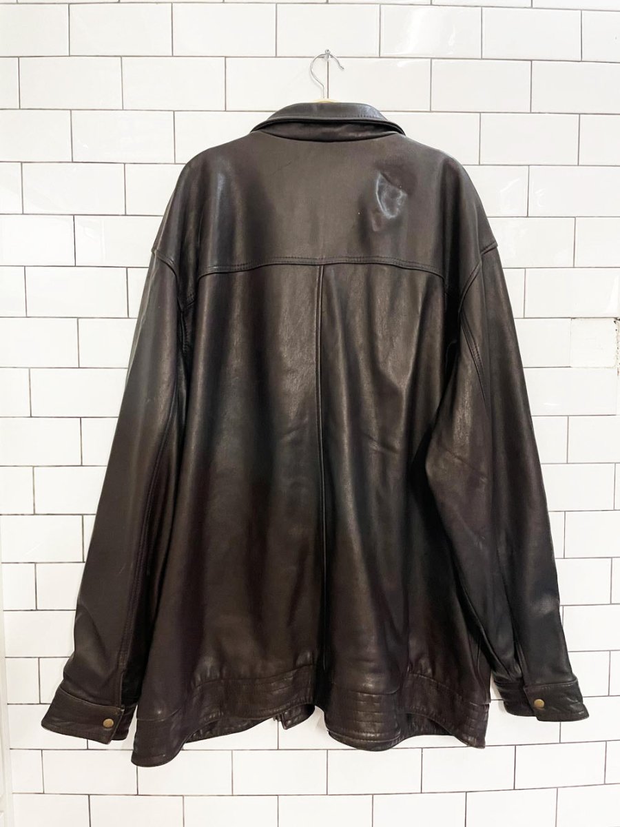 cutter & buck butter leather zip bomber jacket - good market thrift store