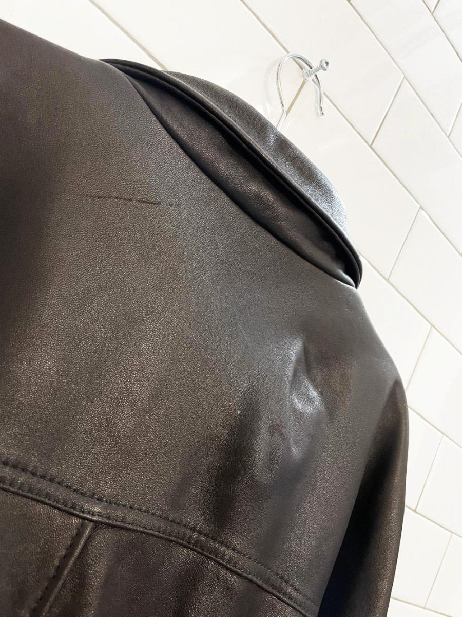 cutter & buck butter leather zip bomber jacket - good market thrift store