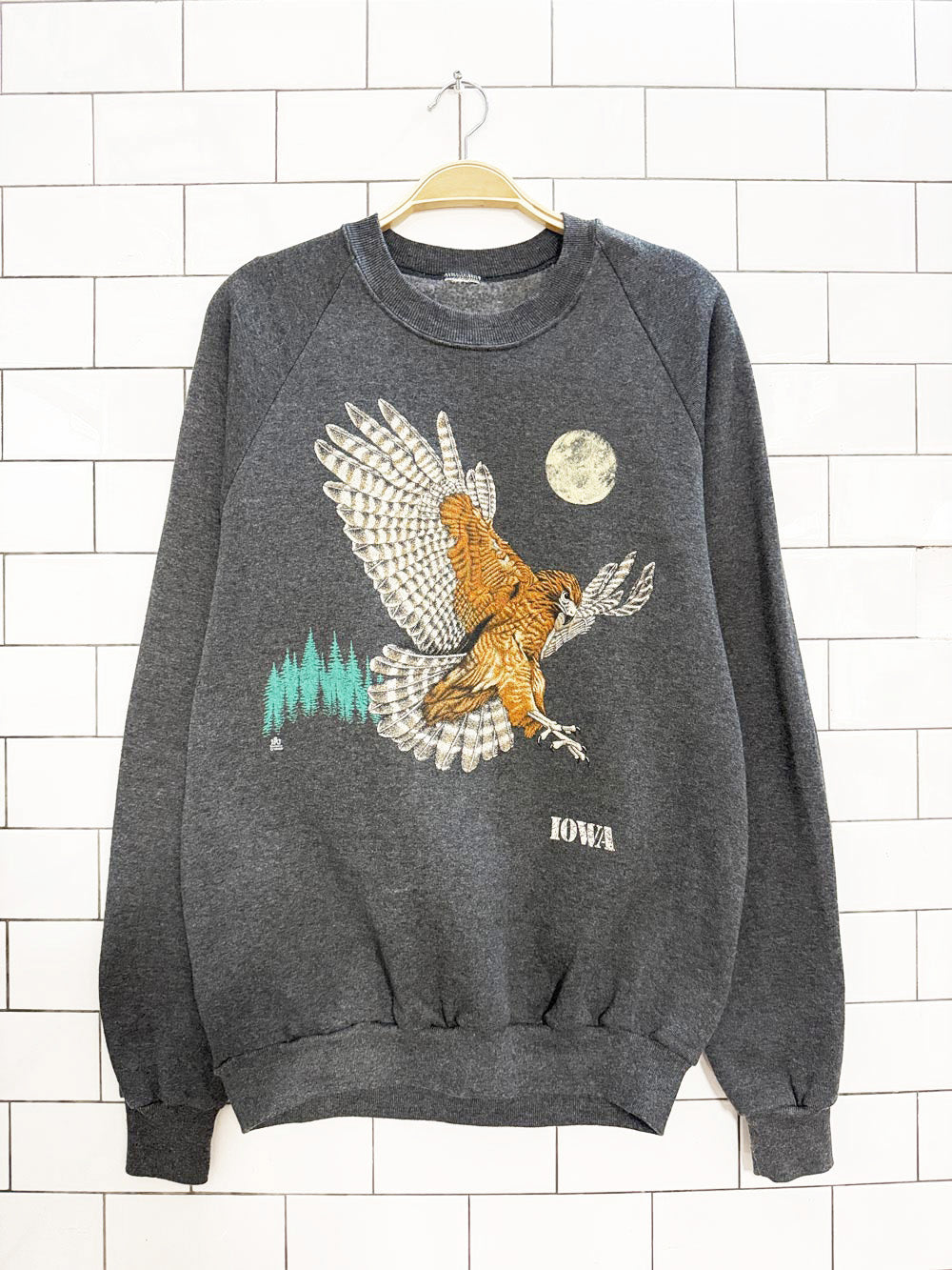 vintage 80s iowa hawk graphic sweatshirt
