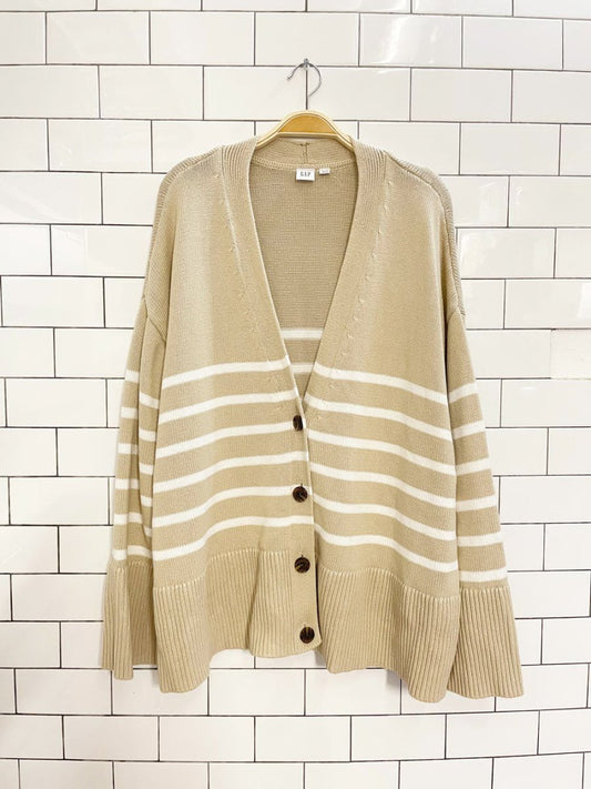 gap knit split hem wide cuff cotton cardigan - good market thrift store