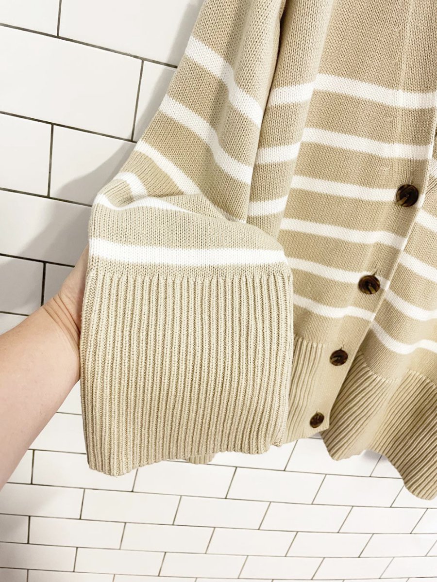 gap knit split hem wide cuff cotton cardigan - good market thrift store