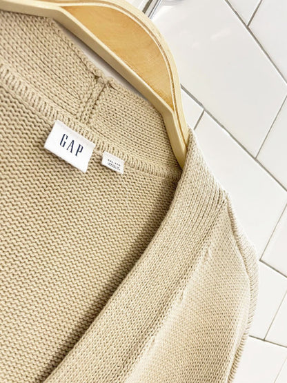 gap knit split hem wide cuff cotton cardigan - good market thrift store