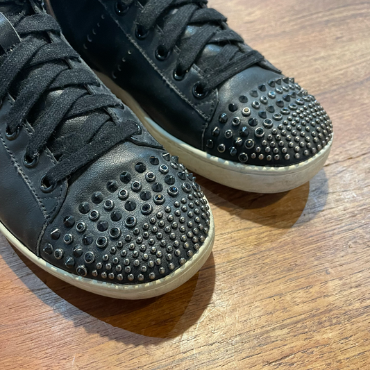 lola craig leather high top studded sneakers - size 39
