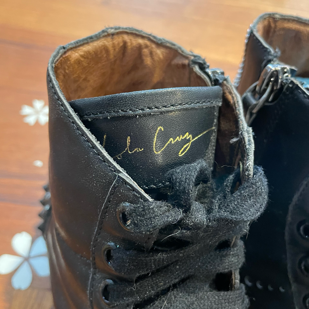 lola craig leather high top studded sneakers - size 39