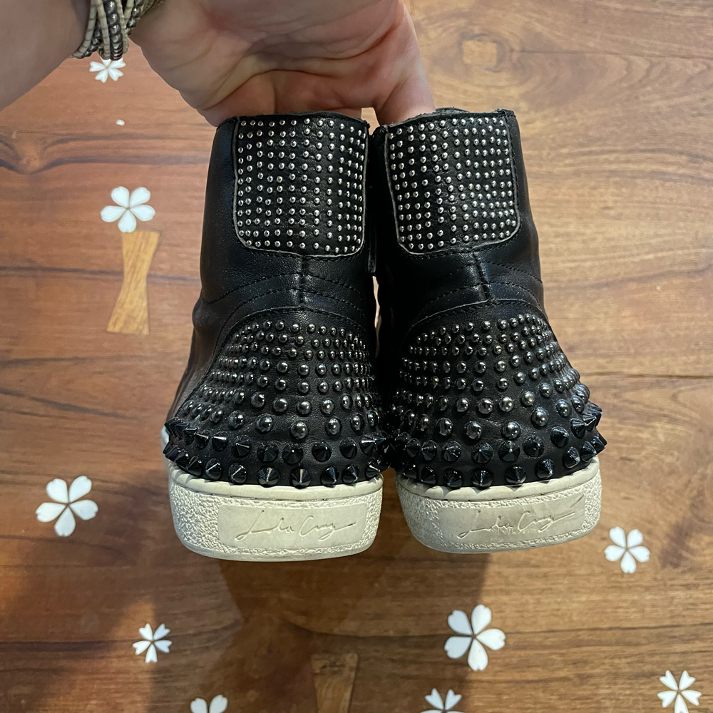 lola craig leather high top studded sneakers - size 39