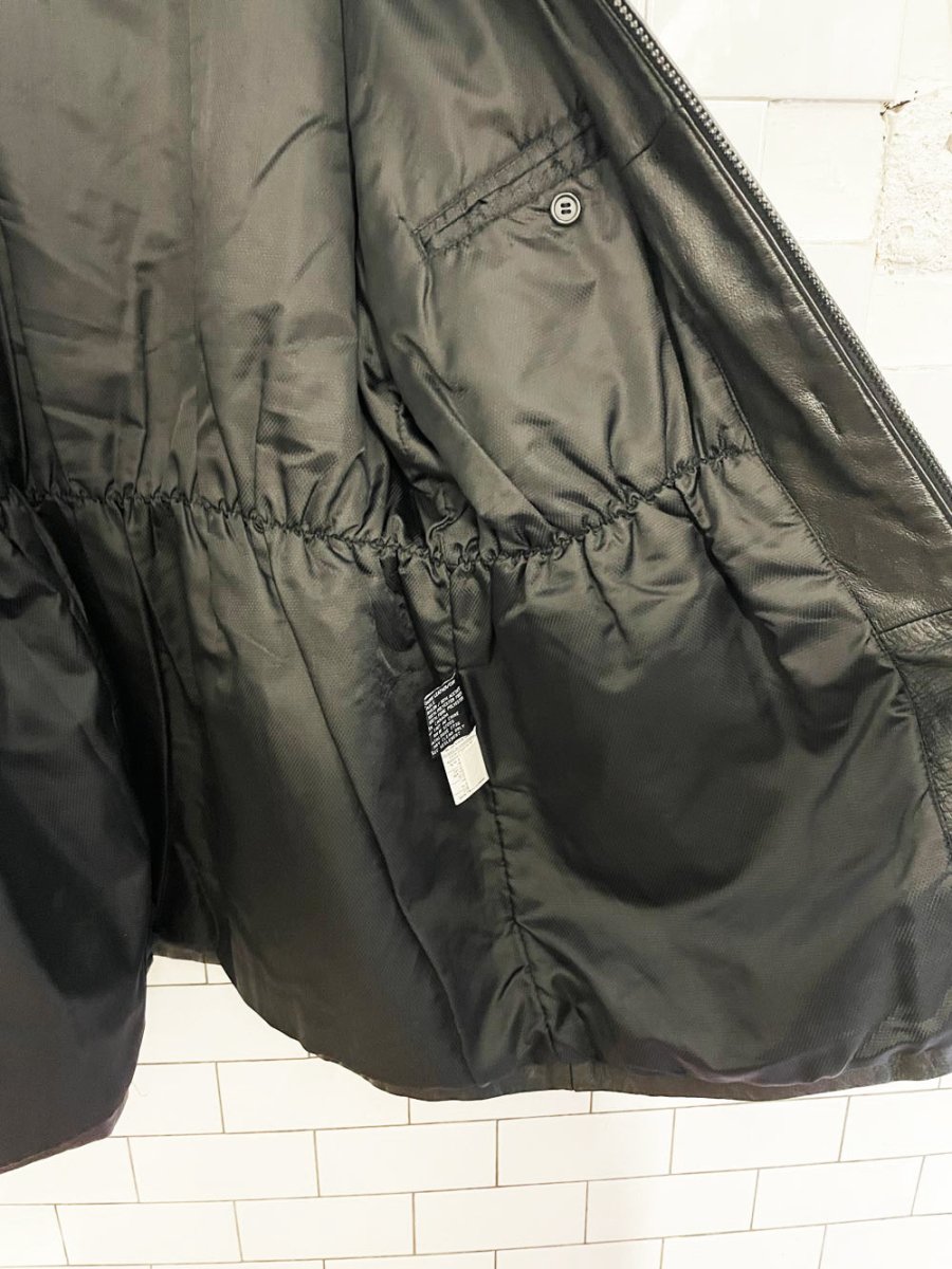 vintage 90s danier drawstring waist leather jacket | lined - good market thrift store