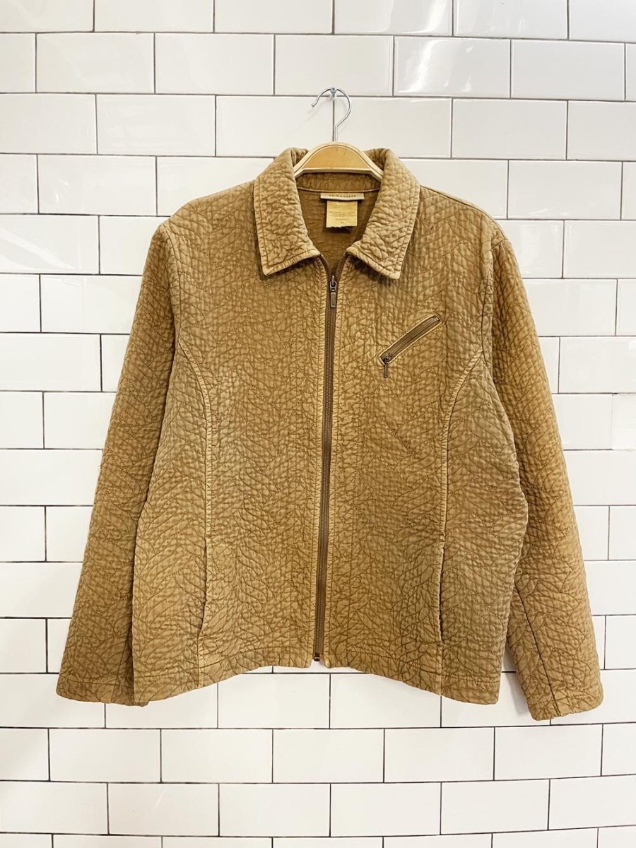 vintage 00s seasons quilted boxy zip cotton jacket - good market thrift store