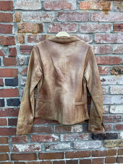 vintage 00s aero western butter leather jacket