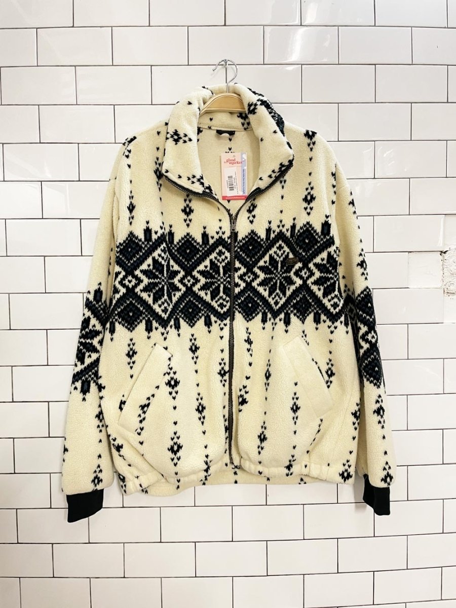 vintage far west snowflake fleece full zip - good market thrift store