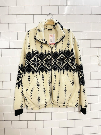 vintage far west snowflake fleece full zip - good market thrift store