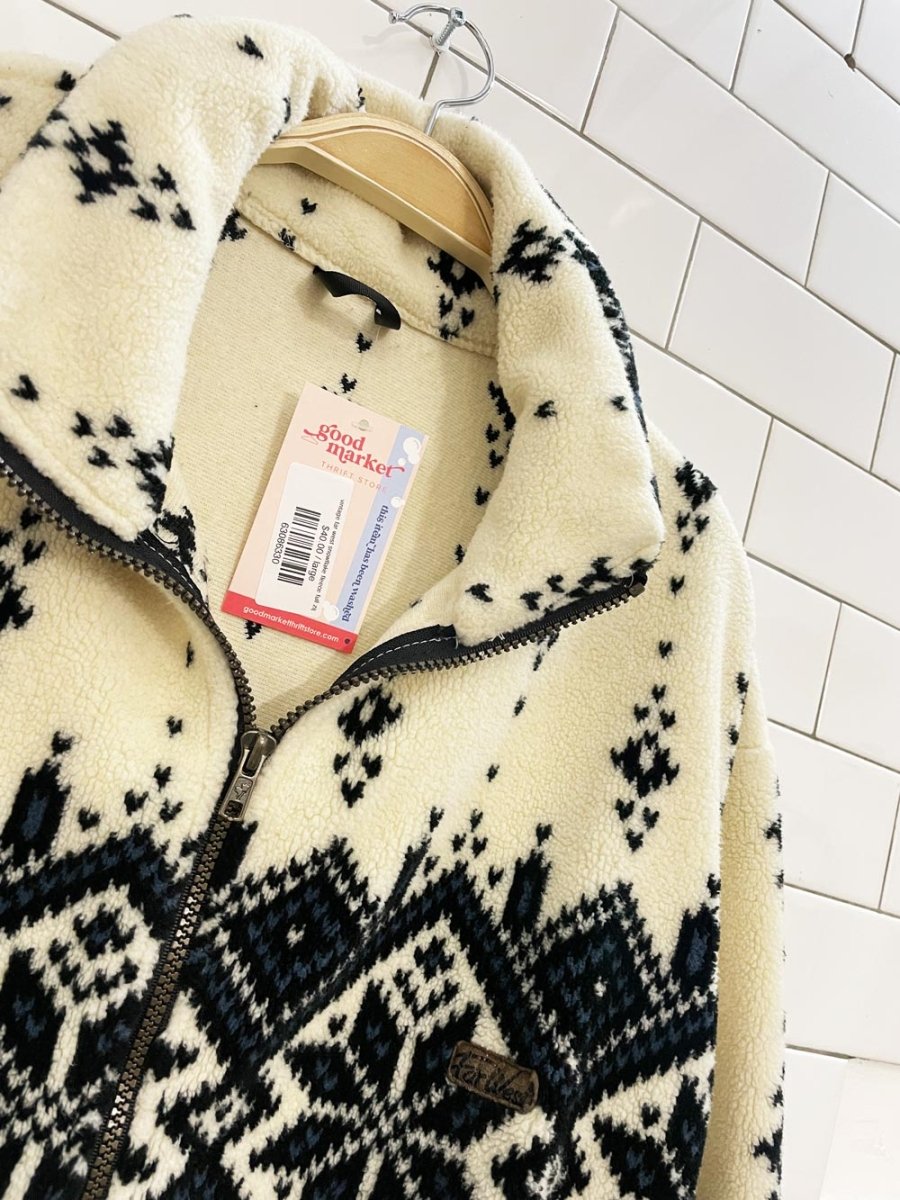 vintage far west snowflake fleece full zip - good market thrift store