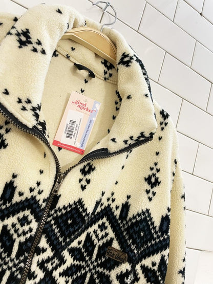 vintage far west snowflake fleece full zip - good market thrift store