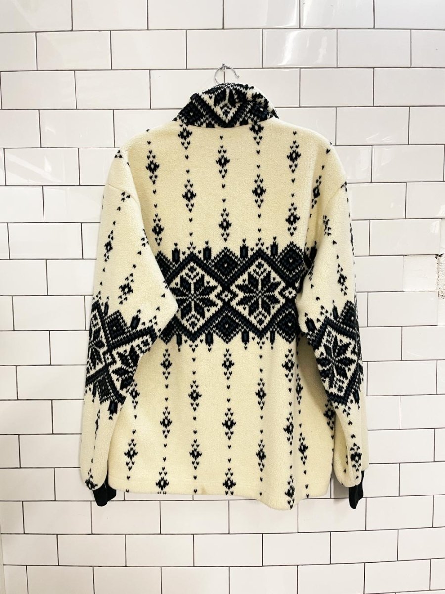 vintage far west snowflake fleece full zip - good market thrift store