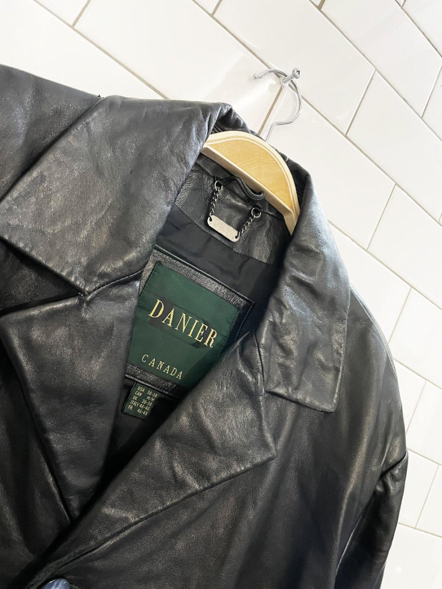 vintage 90s danier butter leather button down jacket - good market thrift store