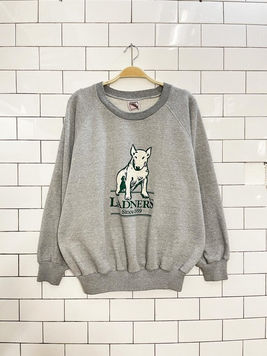 vintage 80s ladners dog graphic crew - good market thrift store