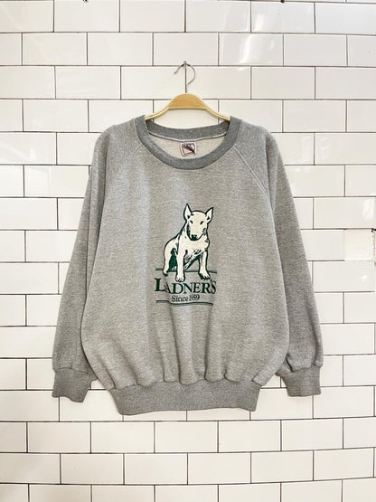 vintage 80s ladners dog graphic crew - good market thrift store