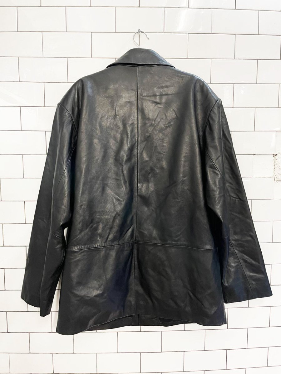 vintage 90s danier butter leather button down jacket - good market thrift store