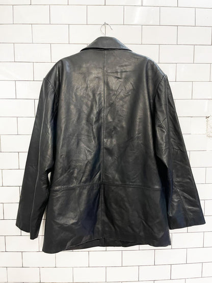 vintage 90s danier butter leather button down jacket - good market thrift store