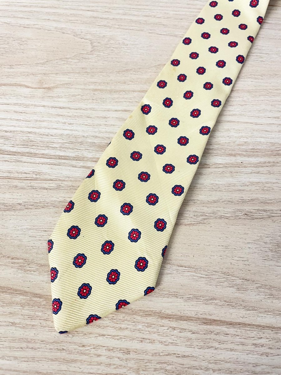 vintage 70s boston traders flower power silk tie - good market thrift store
