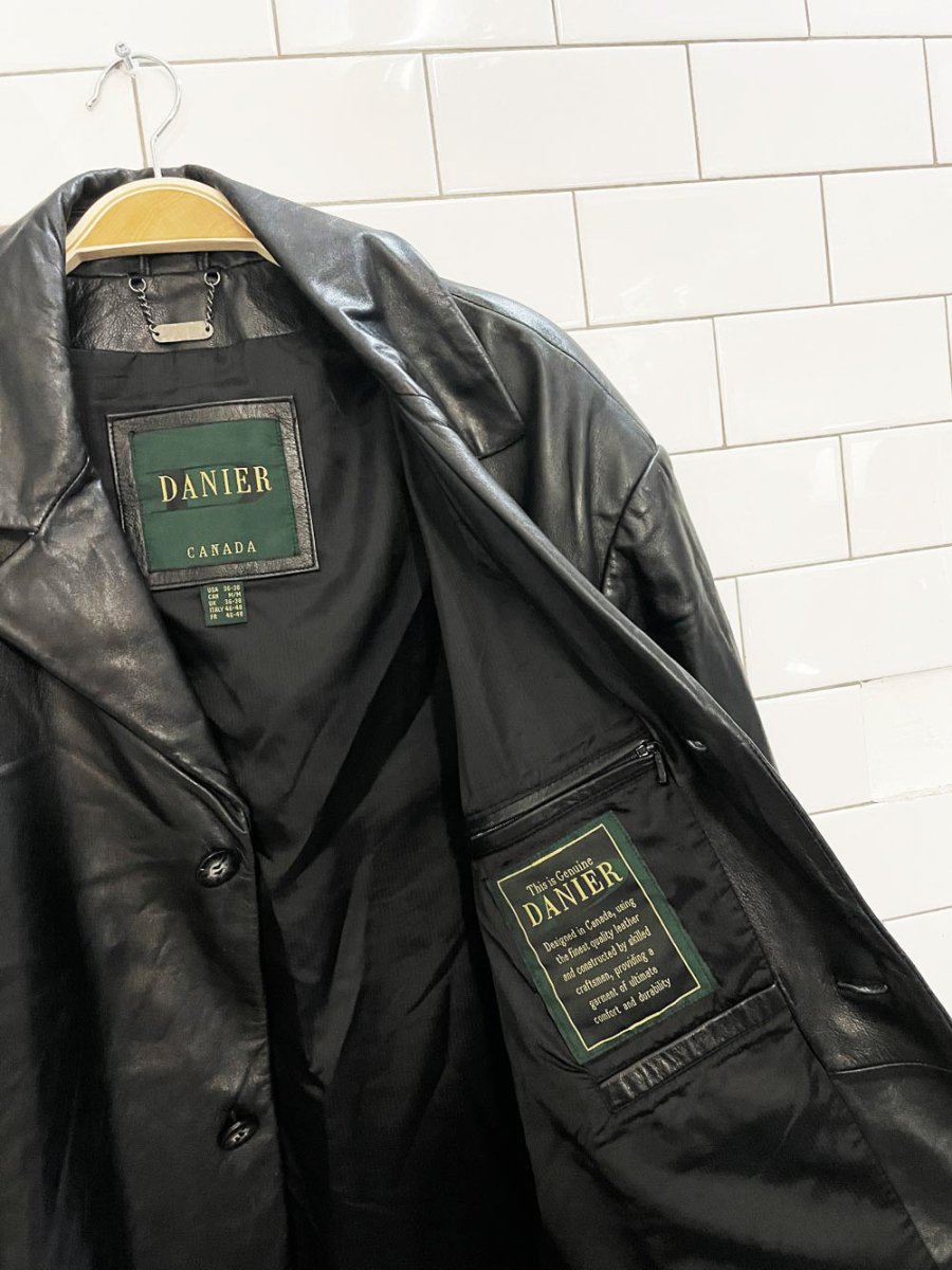 vintage 90s danier butter leather button down jacket - good market thrift store