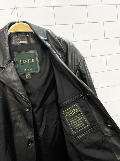 vintage 90s danier butter leather button down jacket - good market thrift store