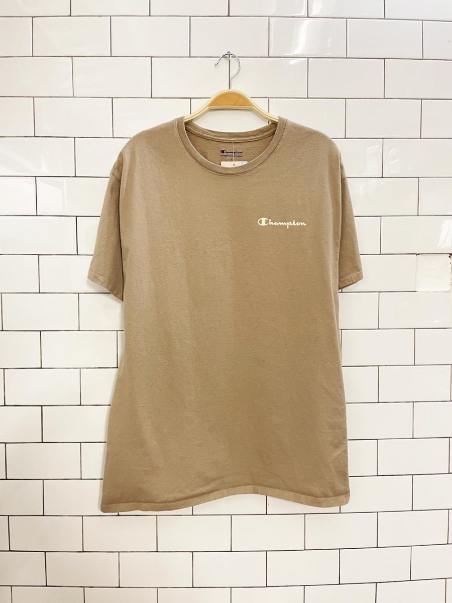champion neutral minimal logo tee - good market thrift store