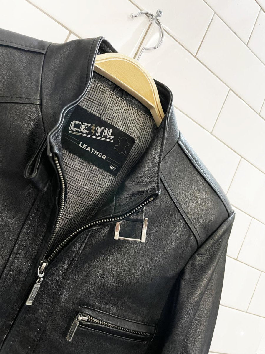 vintage 90s ceyil butter leather biker jacket - good market thrift store