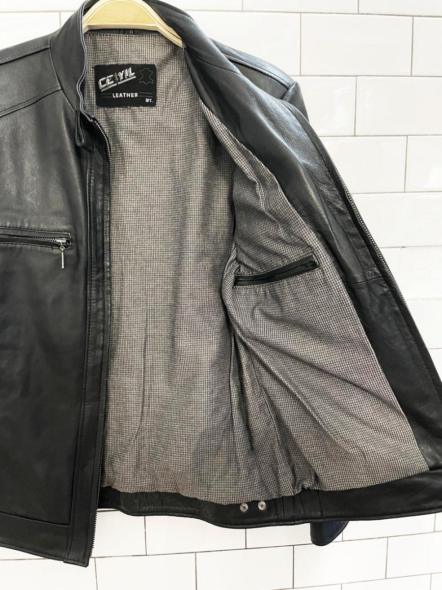 vintage 90s ceyil butter leather biker jacket - good market thrift store