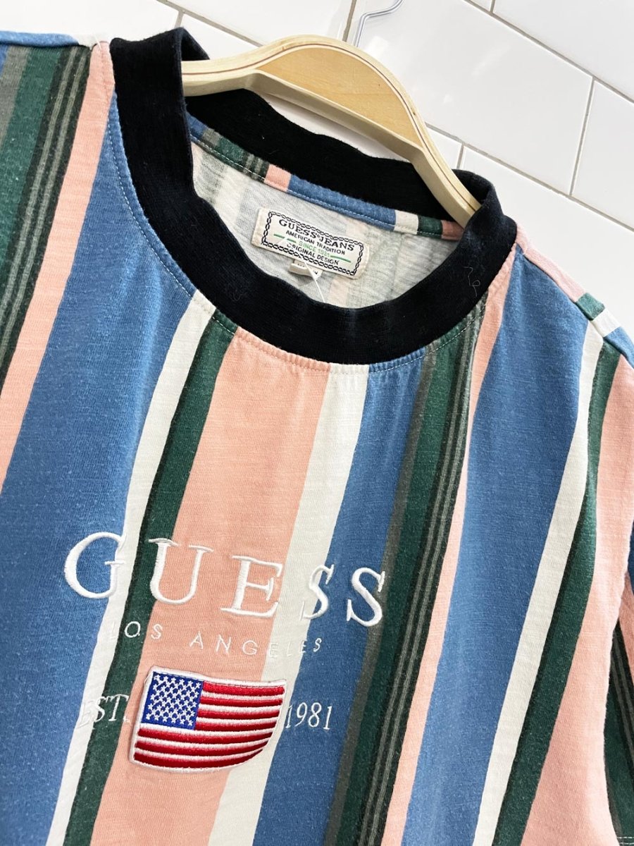 vintage 90s guess embroidered tee - good market thrift store