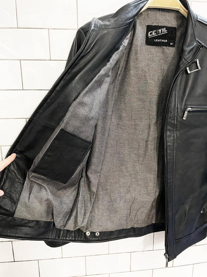 vintage 90s ceyil butter leather biker jacket - good market thrift store