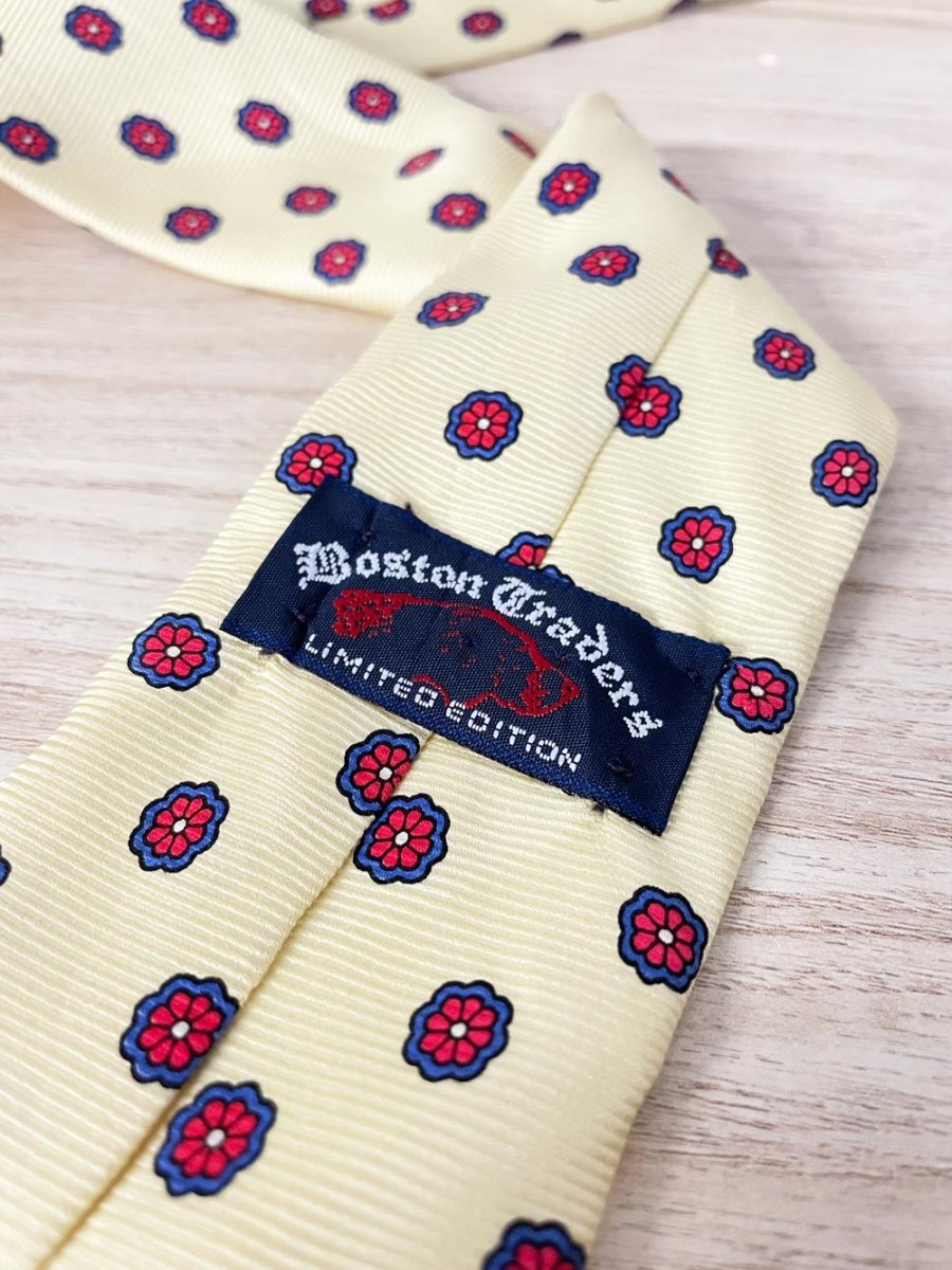 vintage 70s boston traders flower power silk tie - good market thrift store