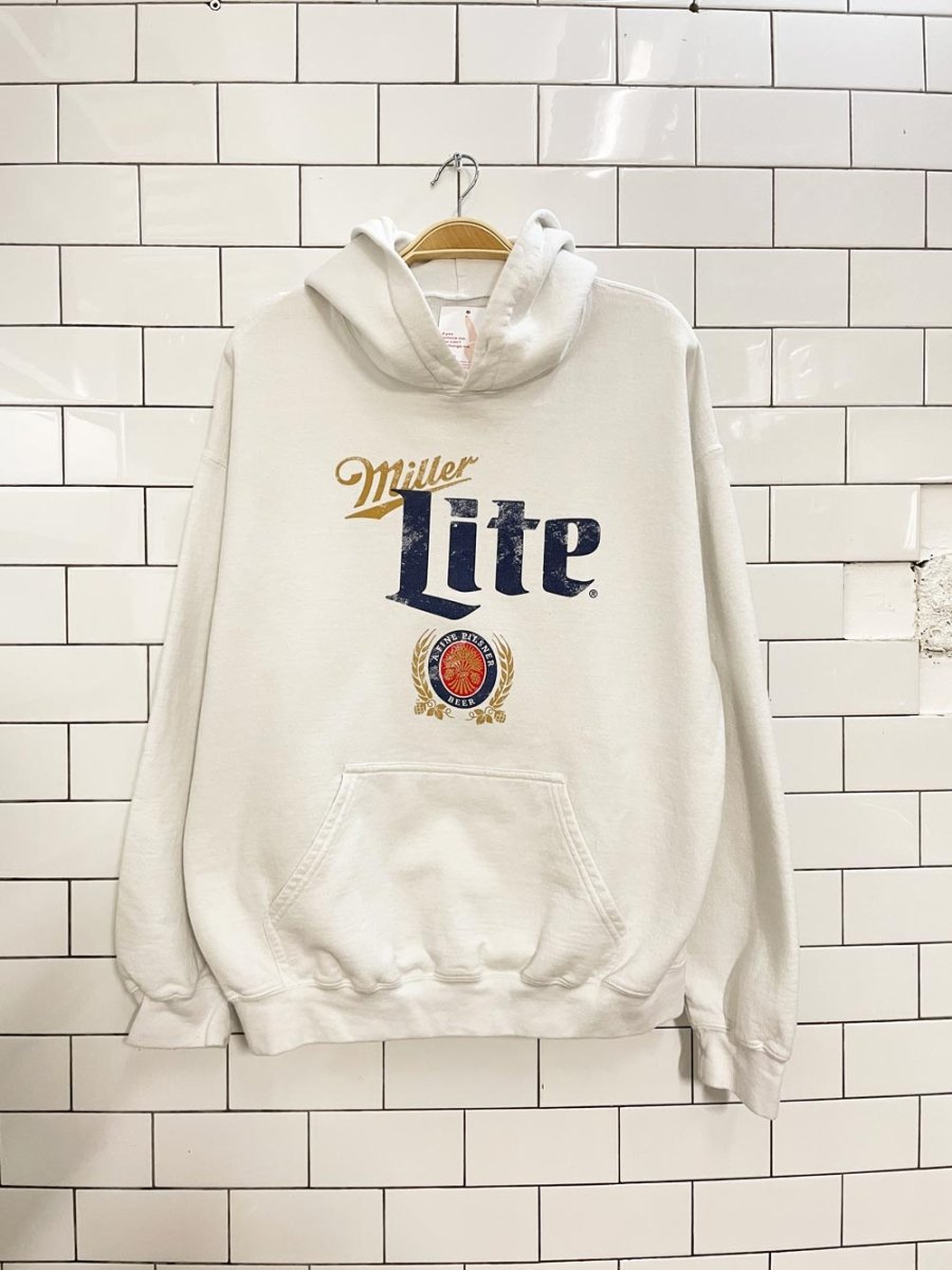 miller lite graphic hoodie - good market thrift store