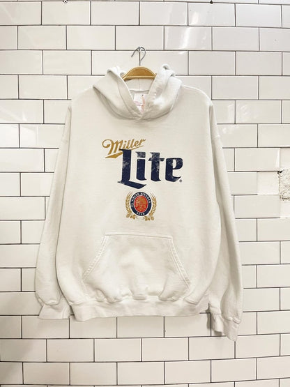 miller lite graphic hoodie - good market thrift store