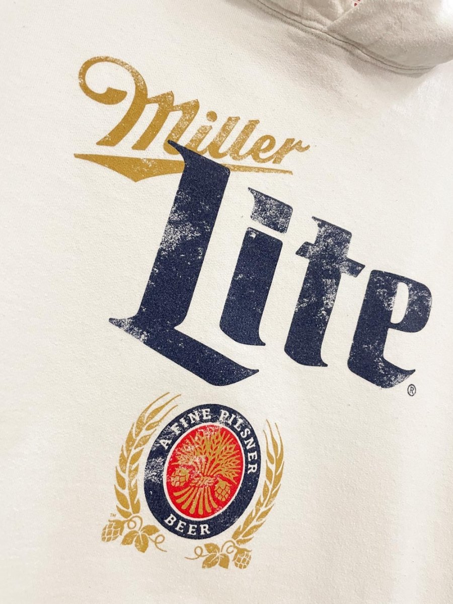miller lite graphic hoodie - good market thrift store