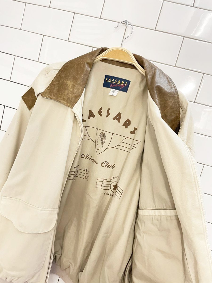vintage caesars palace aviator club bomber jacket - good market thrift store
