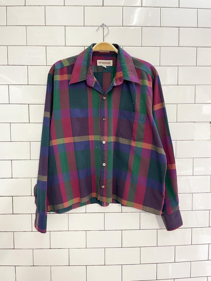 vintage 70s mcgregor plaid boxy crop shirt - good market thrift store