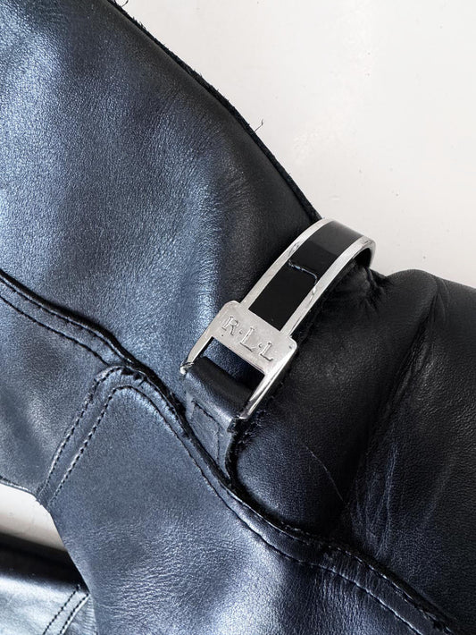 lauren ralph lauren leather harness tall riding boots