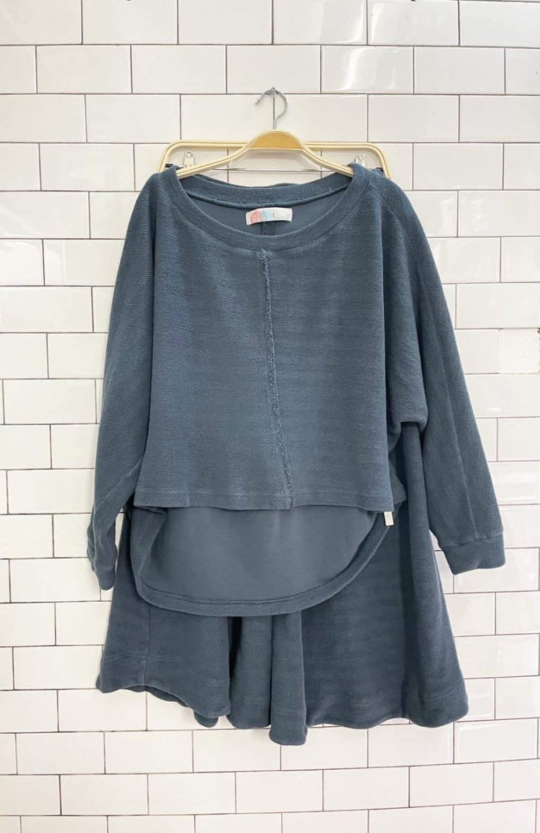 x2 free people beach oversized woven top + wide leg pant set - good market thrift store