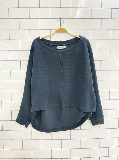 x2 free people beach oversized woven top + wide leg pant set - good market thrift store