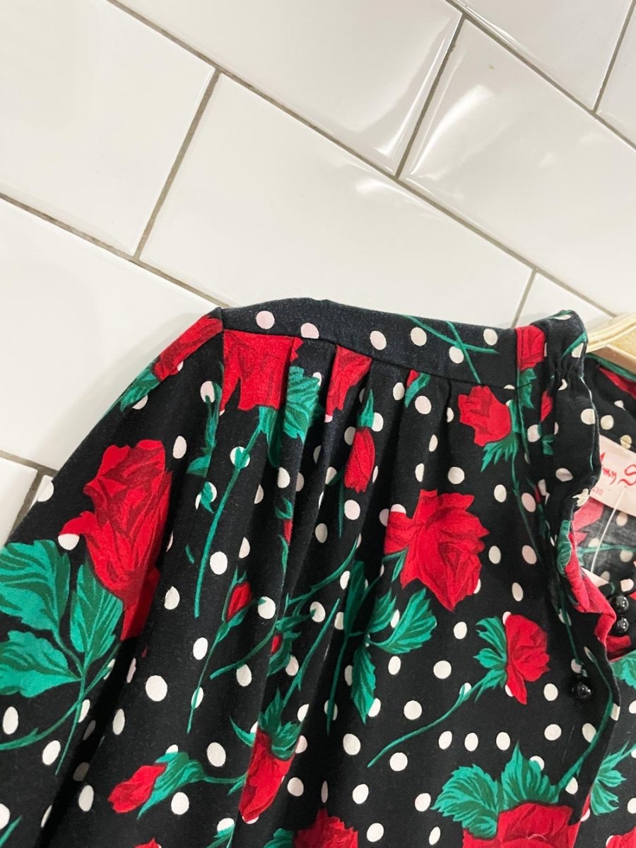 vintage oversized rose floral blouse - good market thrift store