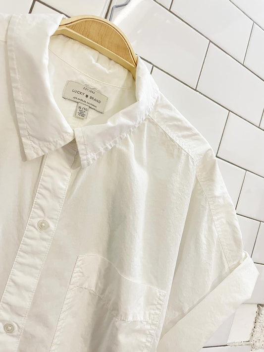 lucky rolled sleeve poplin shirt - good market thrift store